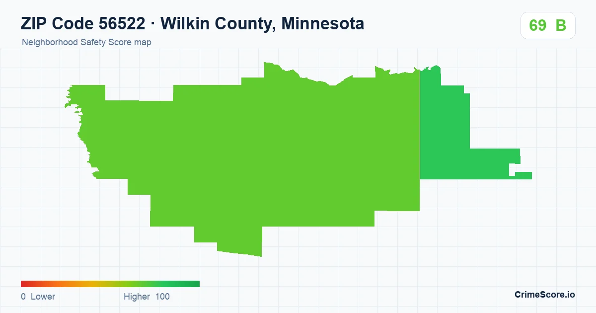 ZIP Code 56522 in Wilkin County, Minnesota neighborhood Safety Score map