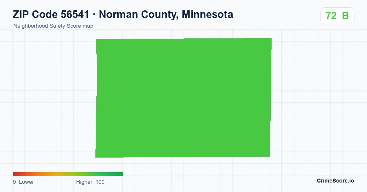 ZIP Code 56541 in Norman County, Minnesota neighborhood Safety Score map
