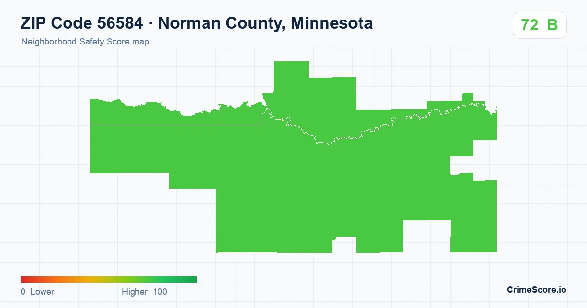 ZIP Code 56584 in Norman County, Minnesota neighborhood Safety Score map