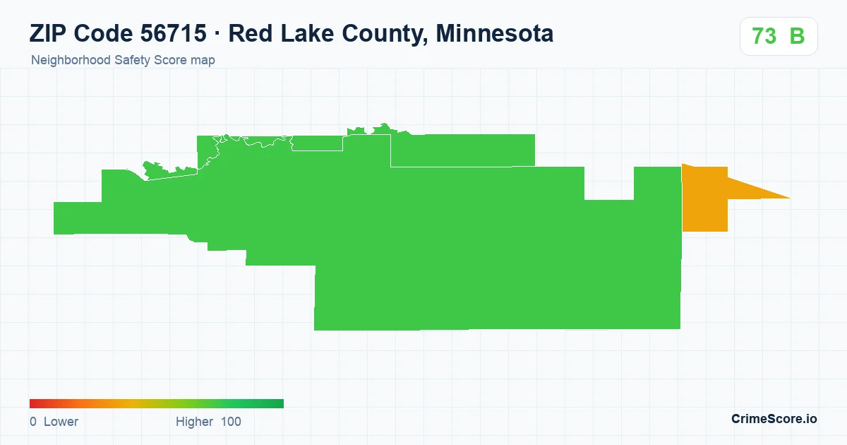 ZIP Code 56715 in Red Lake County, Minnesota neighborhood Safety Score map