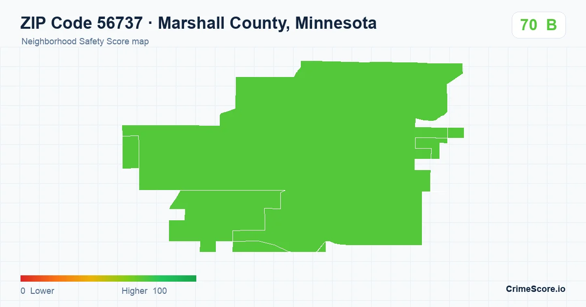 ZIP Code 56737 in Marshall County, Minnesota neighborhood Safety Score map