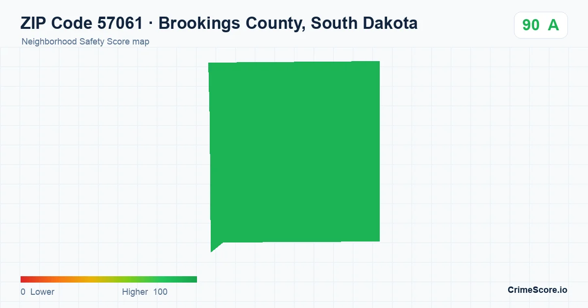 ZIP Code 57061 in Brookings County, South Dakota neighborhood Safety Score map