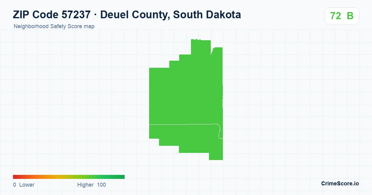 ZIP Code 57237 in Deuel County, South Dakota neighborhood Safety Score map