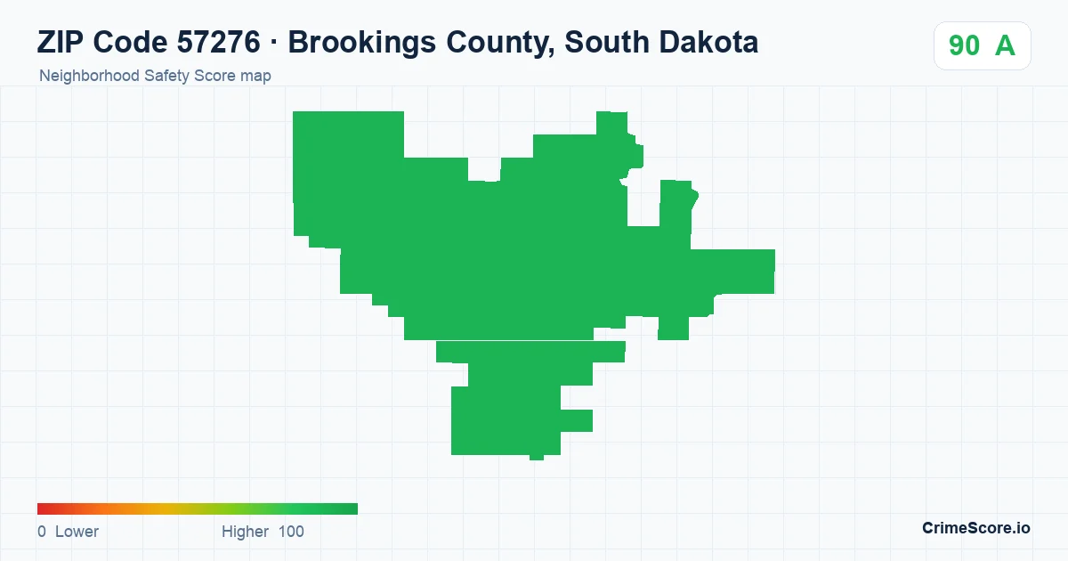 ZIP Code 57276 in Brookings County, South Dakota neighborhood Safety Score map