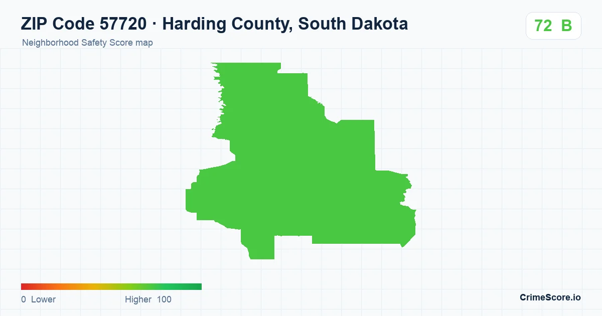 ZIP Code 57720 in Harding County, South Dakota neighborhood Safety Score map