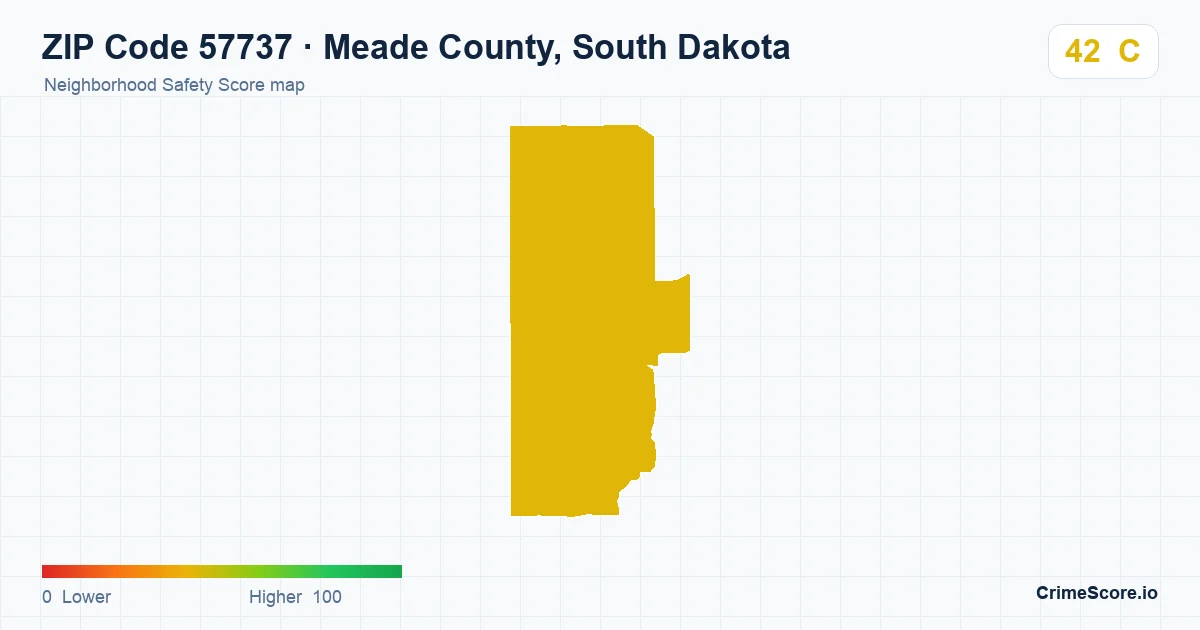 ZIP Code 57737 in Meade County, South Dakota neighborhood Safety Score map