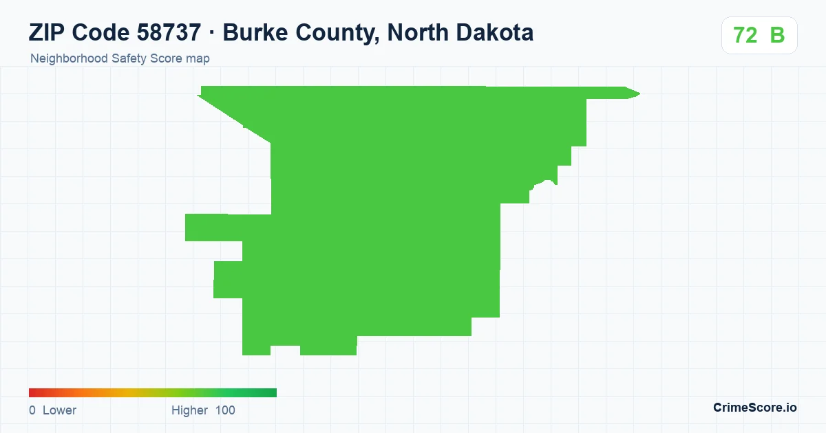 ZIP Code 58737 in Burke County, North Dakota neighborhood Safety Score map