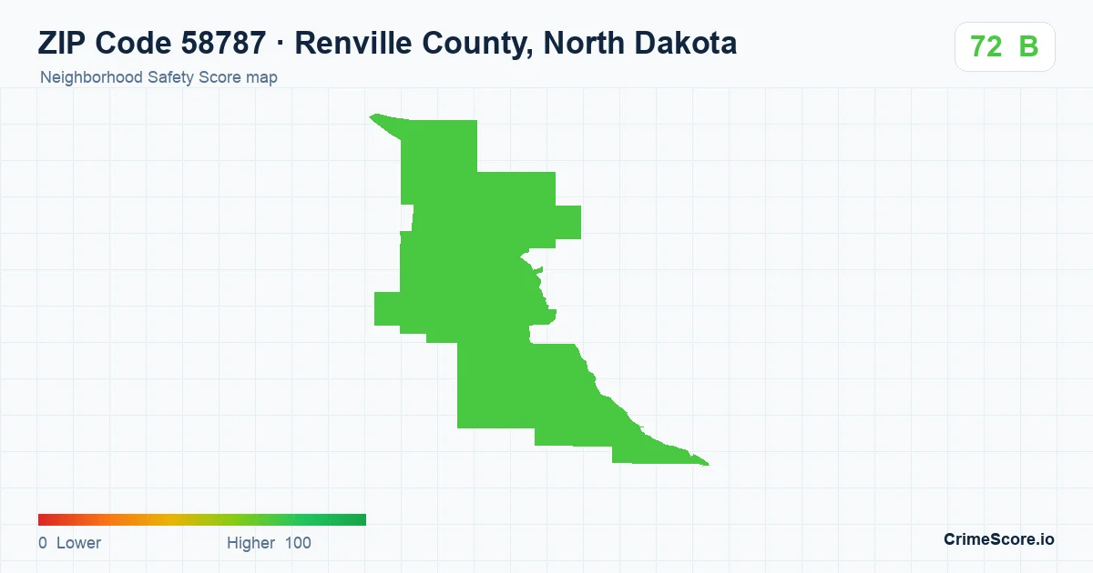 ZIP Code 58787 in Renville County, North Dakota neighborhood Safety Score map