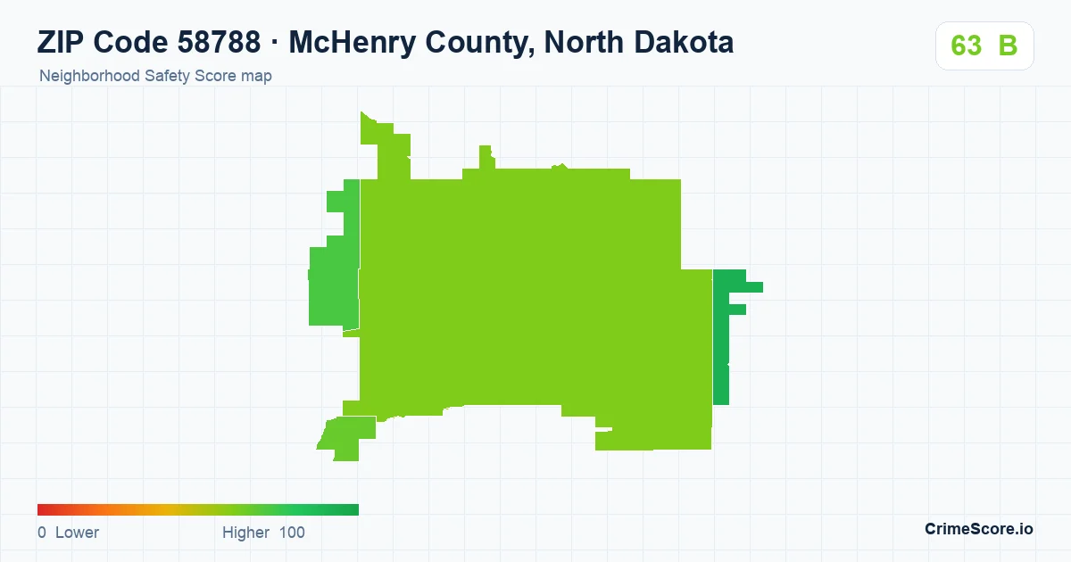 ZIP Code 58788 in McHenry County, North Dakota neighborhood Safety Score map