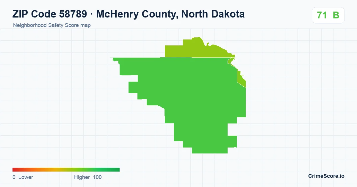 ZIP Code 58789 in McHenry County, North Dakota neighborhood Safety Score map