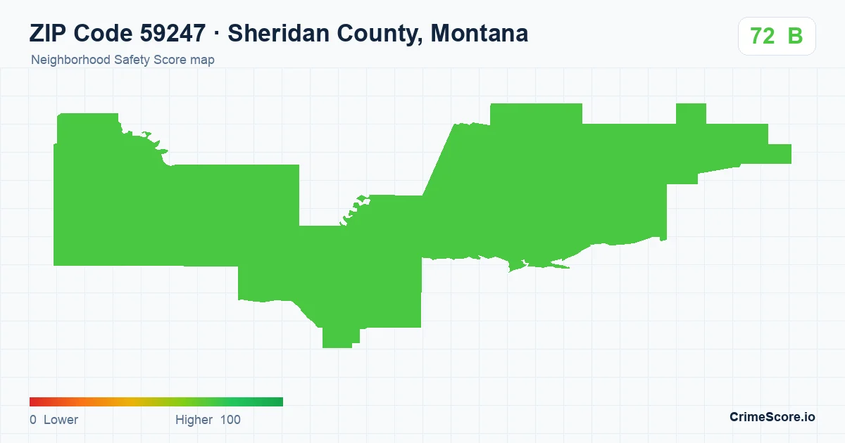 ZIP Code 59247 in Sheridan County, Montana neighborhood Safety Score map