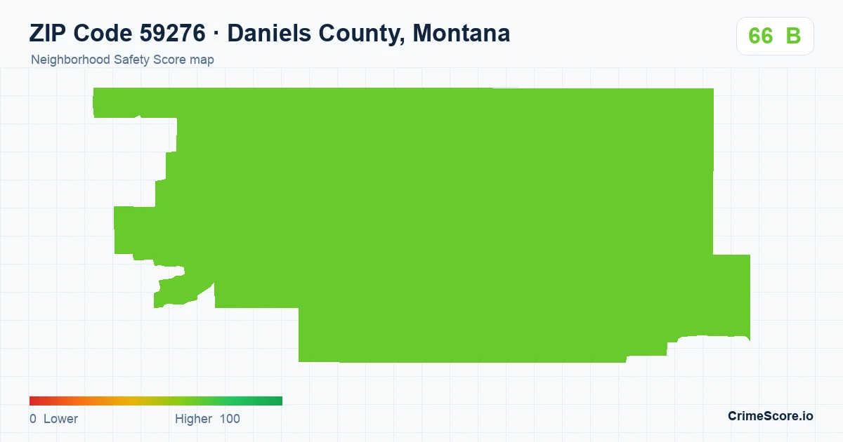 ZIP Code 59276 in Daniels County, Montana neighborhood Safety Score map