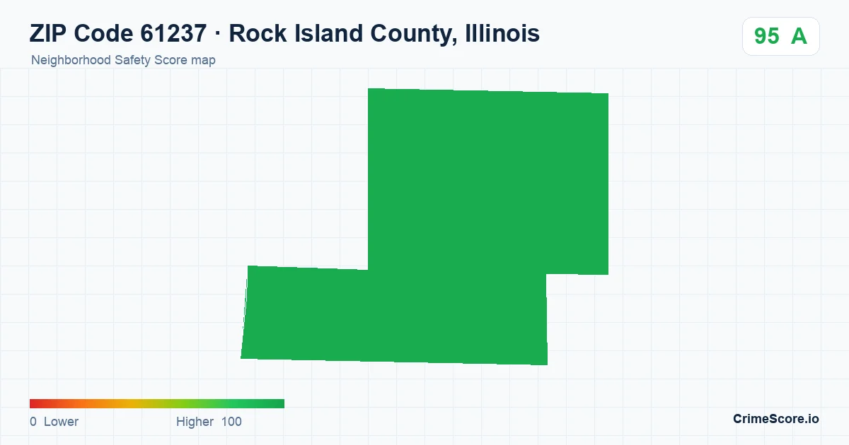 ZIP Code 61237 in Rock Island County, Illinois neighborhood Safety Score map