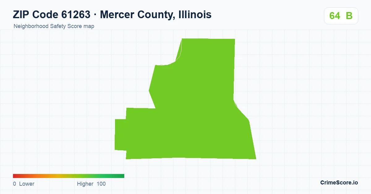 ZIP Code 61263 in Mercer County, Illinois neighborhood Safety Score map