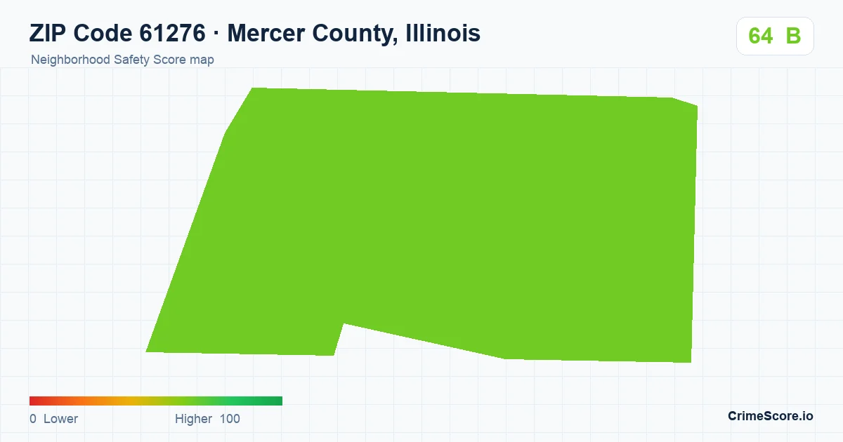 ZIP Code 61276 in Mercer County, Illinois neighborhood Safety Score map
