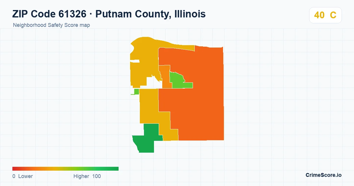 ZIP Code 61326 in Putnam County, Illinois neighborhood Safety Score map