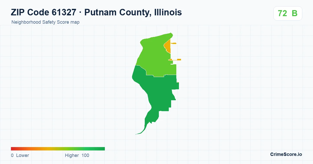 ZIP Code 61327 in Putnam County, Illinois neighborhood Safety Score map