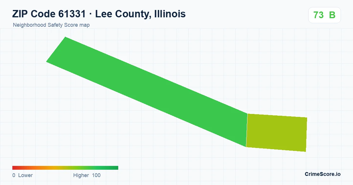 ZIP Code 61331 in Lee County, Illinois neighborhood Safety Score map