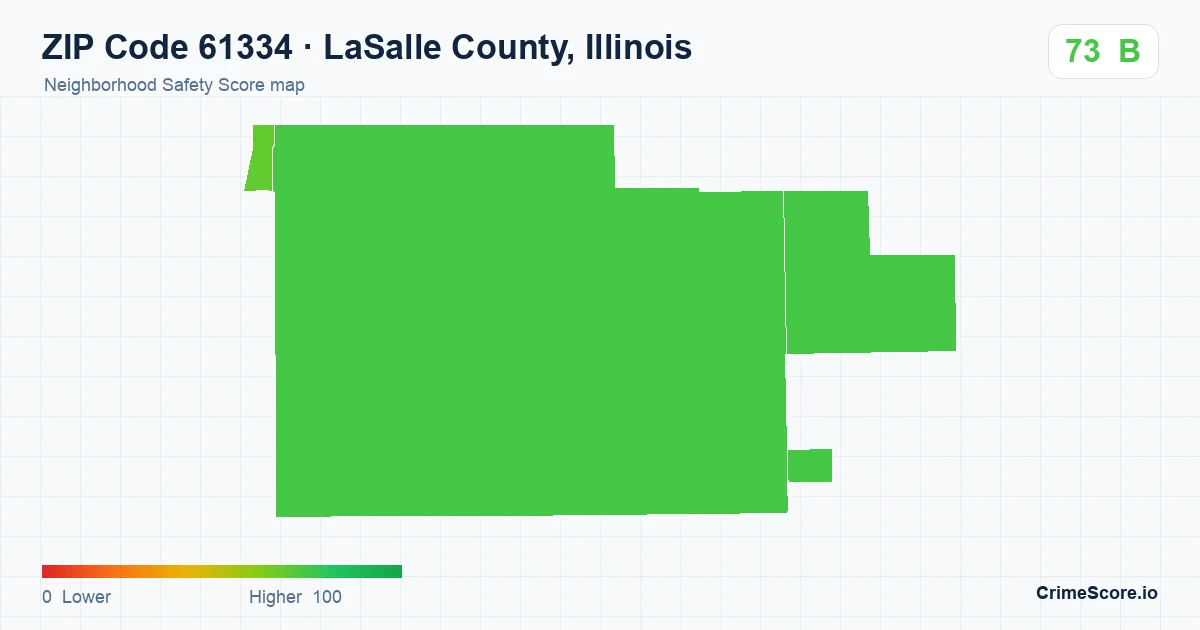 ZIP Code 61334 in LaSalle County, Illinois neighborhood Safety Score map