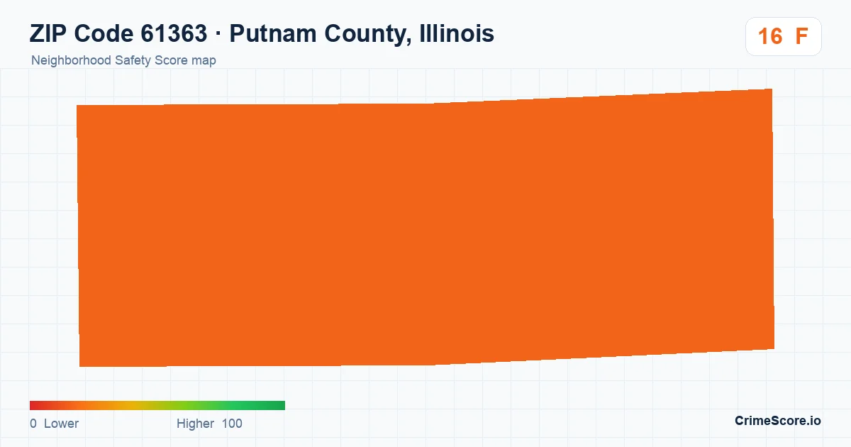 ZIP Code 61363 in Putnam County, Illinois neighborhood Safety Score map