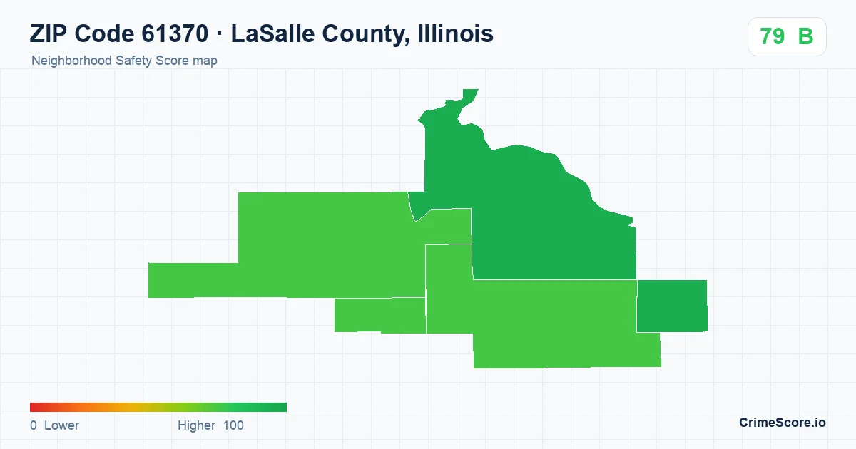 ZIP Code 61370 in LaSalle County, Illinois neighborhood Safety Score map