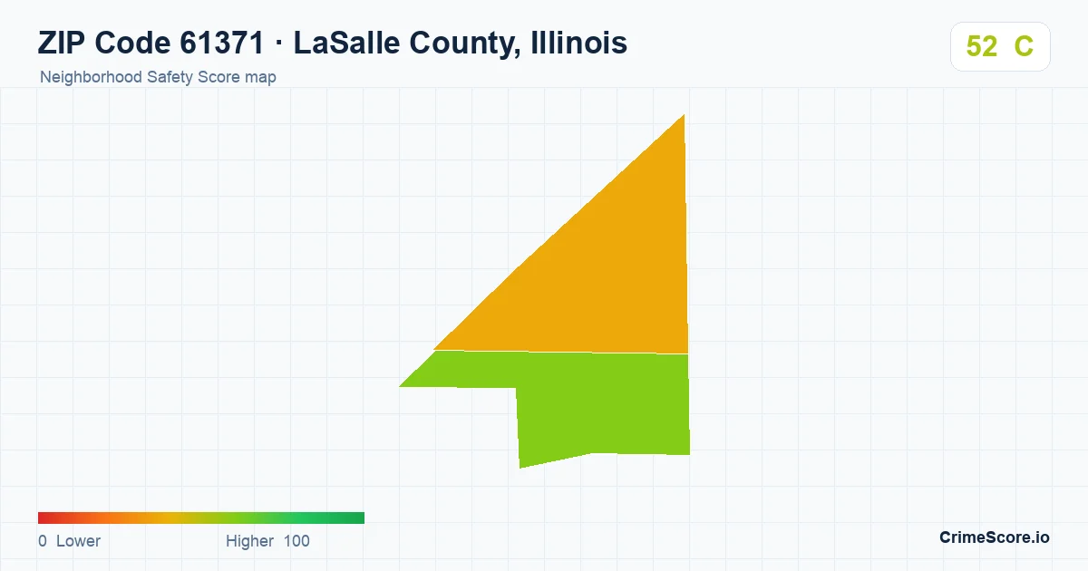 ZIP Code 61371 in LaSalle County, Illinois neighborhood Safety Score map
