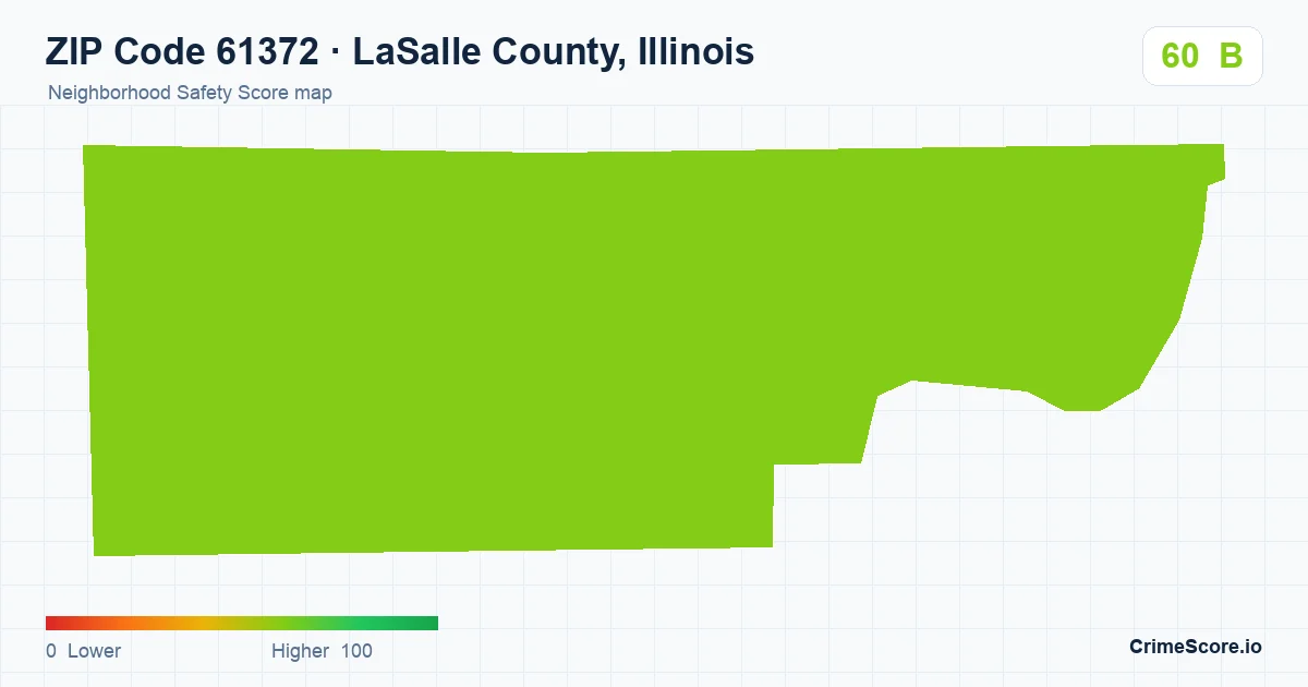 ZIP Code 61372 in LaSalle County, Illinois neighborhood Safety Score map