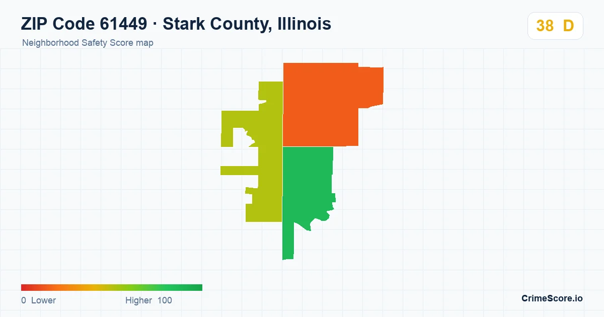 ZIP Code 61449 in Stark County, Illinois neighborhood Safety Score map