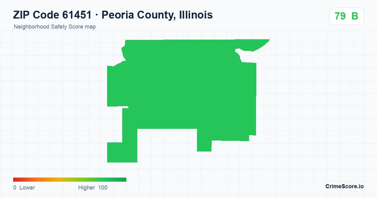 ZIP Code 61451 in Peoria County, Illinois neighborhood Safety Score map