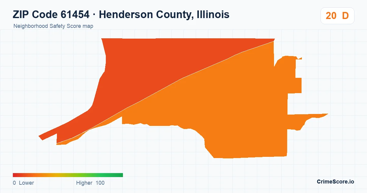 ZIP Code 61454 in Henderson County, Illinois neighborhood Safety Score map