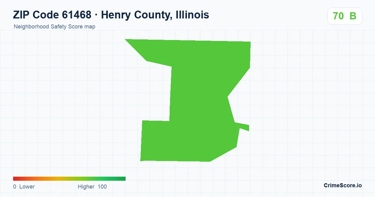 ZIP Code 61468 in Henry County, Illinois neighborhood Safety Score map