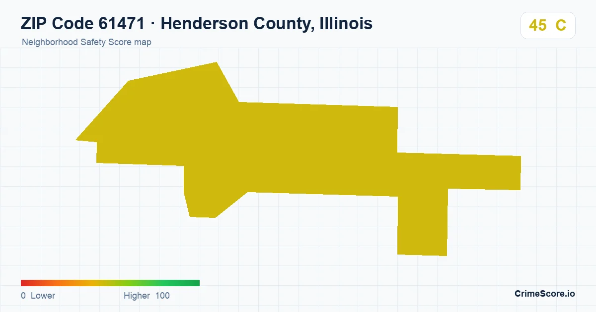 ZIP Code 61471 in Henderson County, Illinois neighborhood Safety Score map
