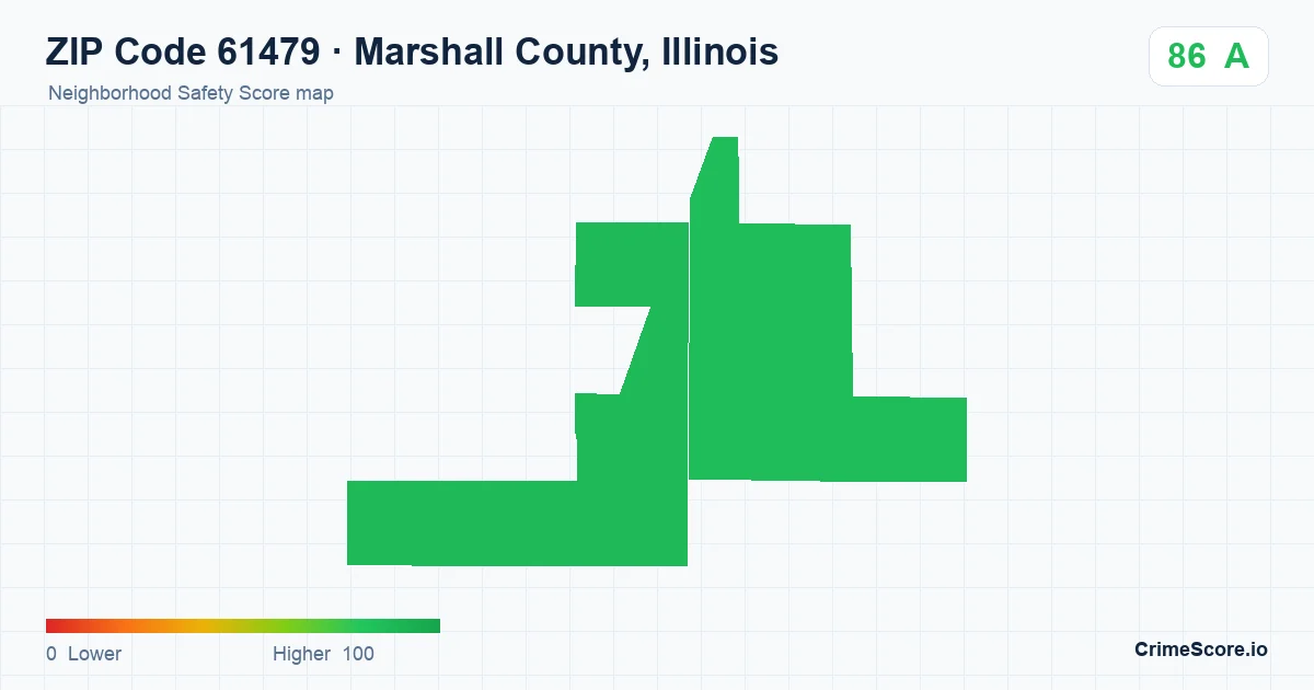 ZIP Code 61479 in Marshall County, Illinois neighborhood Safety Score map