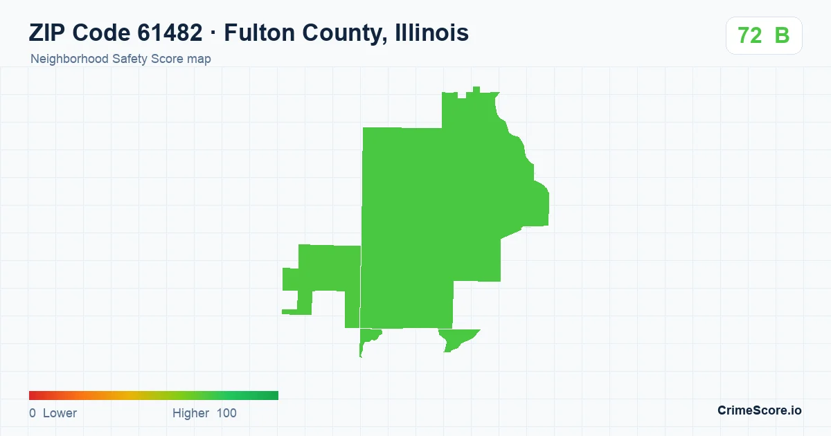 ZIP Code 61482 in Fulton County, Illinois neighborhood Safety Score map