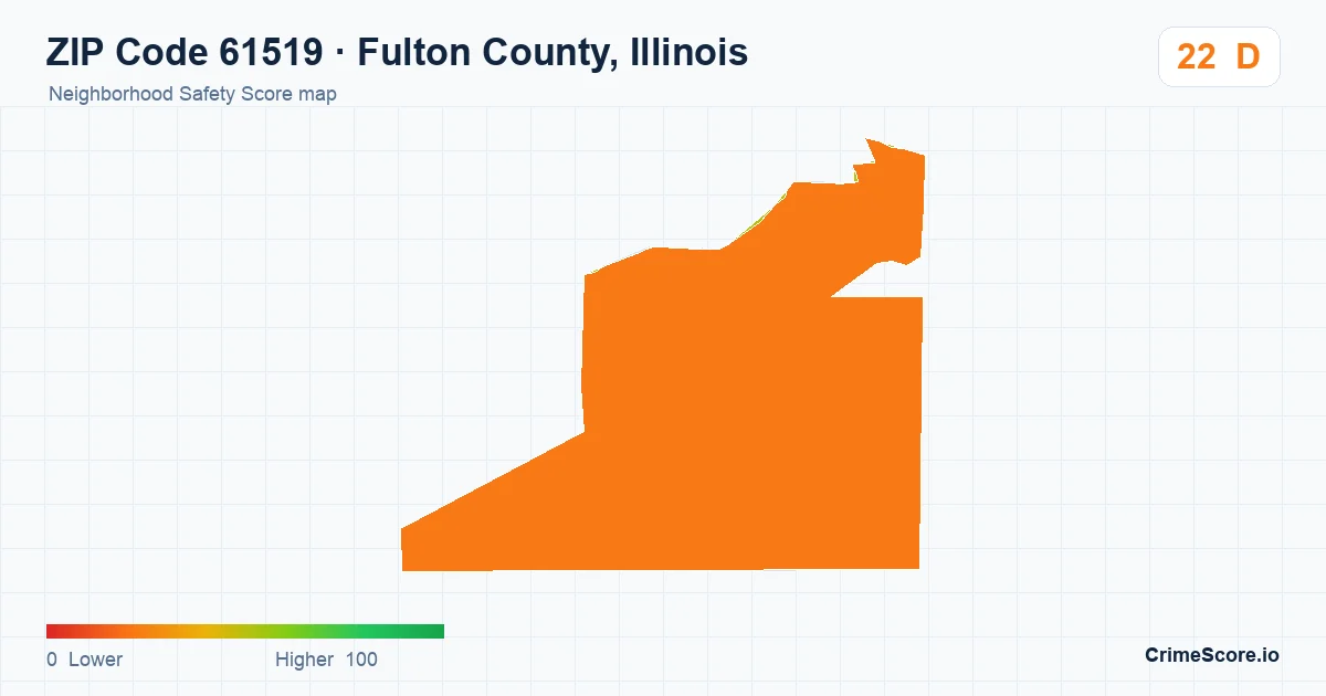ZIP Code 61519 in Fulton County, Illinois neighborhood Safety Score map