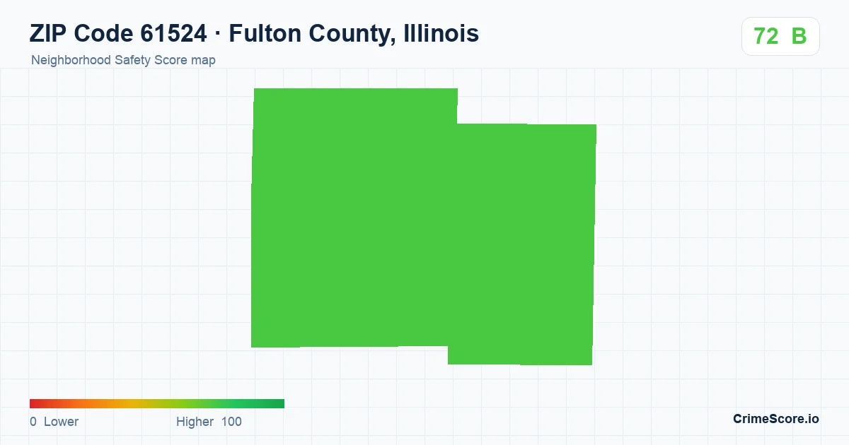 ZIP Code 61524 in Fulton County, Illinois neighborhood Safety Score map