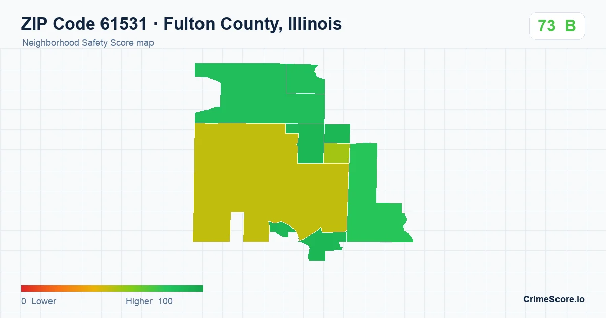 ZIP Code 61531 in Fulton County, Illinois neighborhood Safety Score map