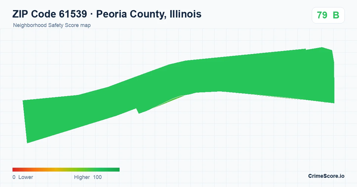 ZIP Code 61539 in Peoria County, Illinois neighborhood Safety Score map