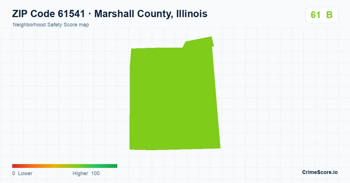 ZIP Code 61541 in Marshall County, Illinois neighborhood Safety Score map