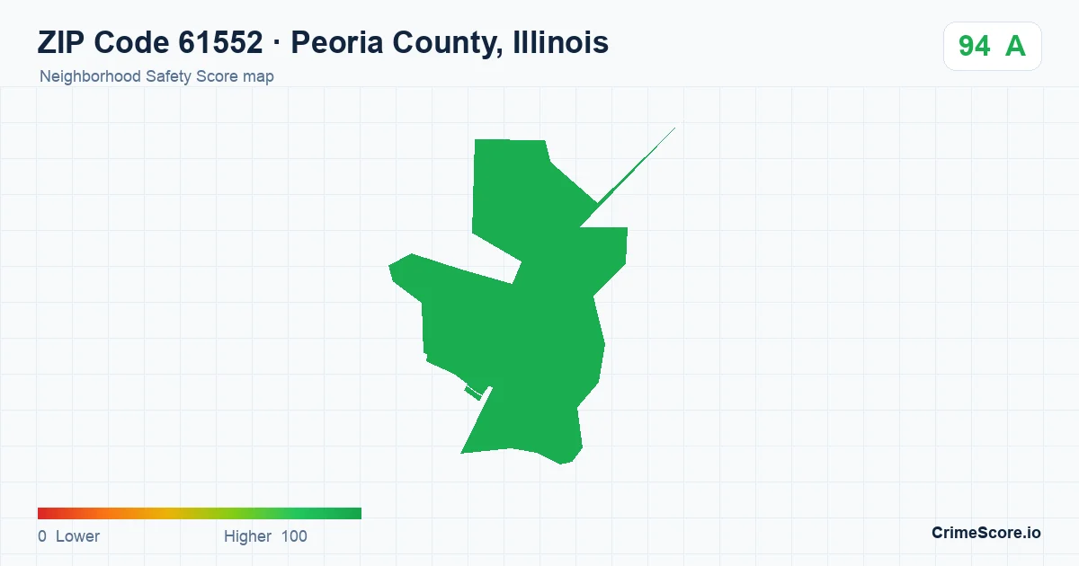 ZIP Code 61552 in Peoria County, Illinois neighborhood Safety Score map