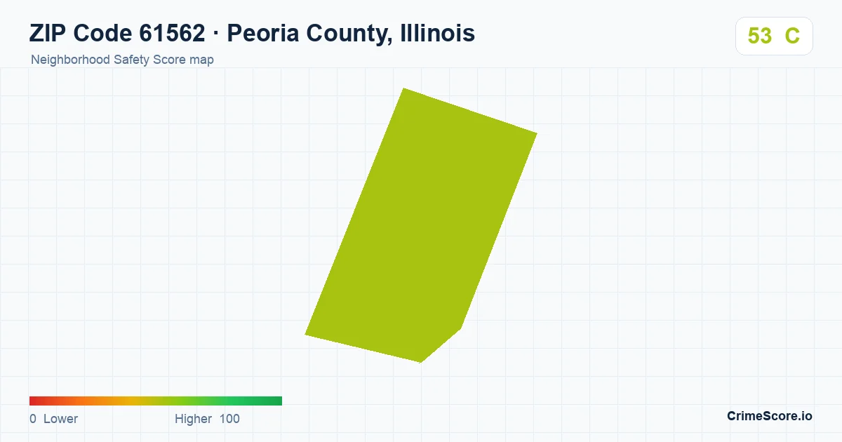ZIP Code 61562 in Peoria County, Illinois neighborhood Safety Score map