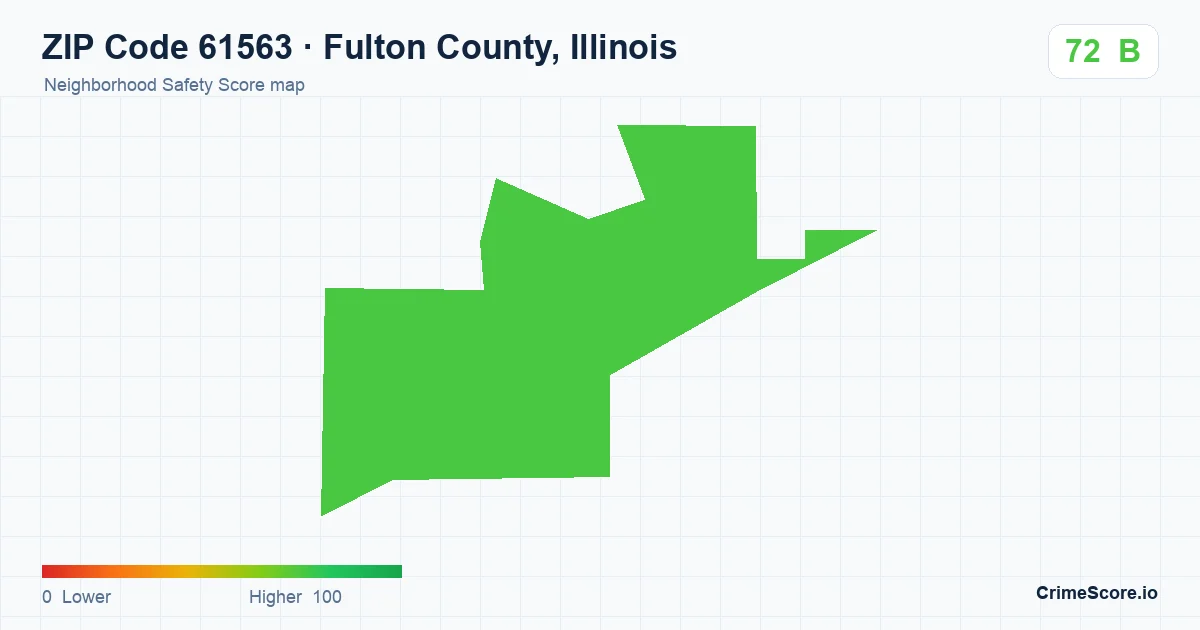 ZIP Code 61563 in Fulton County, Illinois neighborhood Safety Score map
