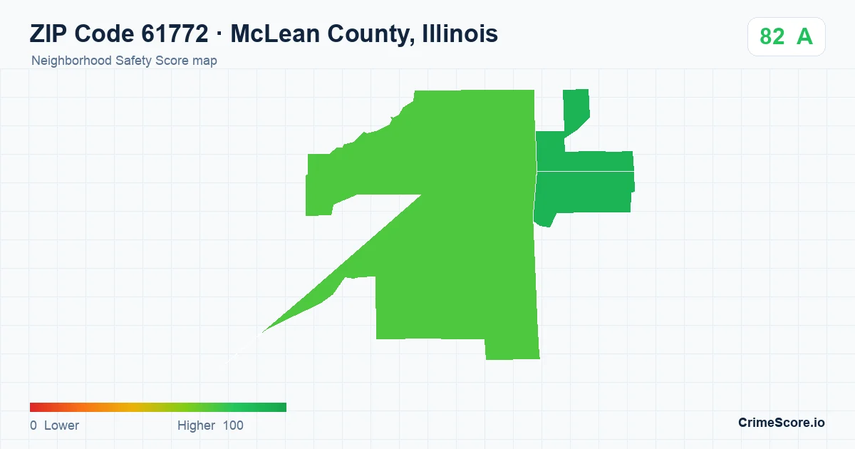 ZIP Code 61772 in McLean County, Illinois neighborhood Safety Score map