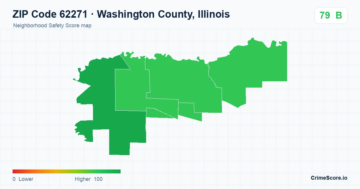 ZIP Code 62271 in Washington County, Illinois neighborhood Safety Score map
