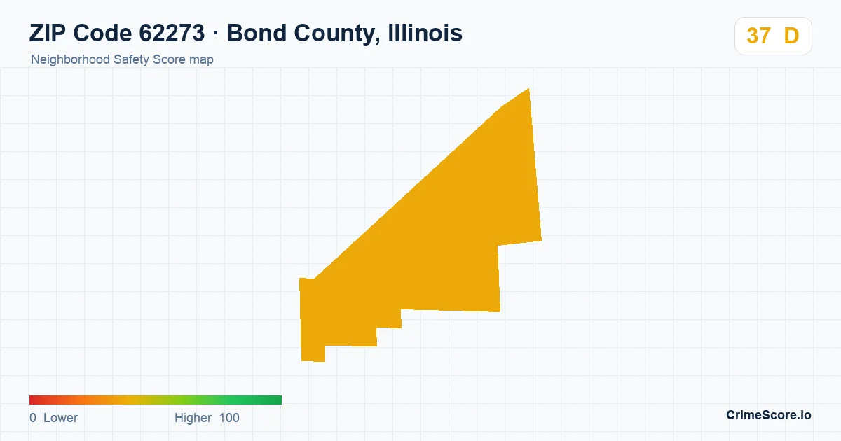 ZIP Code 62273 in Bond County, Illinois neighborhood Safety Score map
