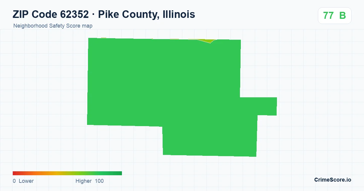 ZIP Code 62352 in Pike County, Illinois neighborhood Safety Score map