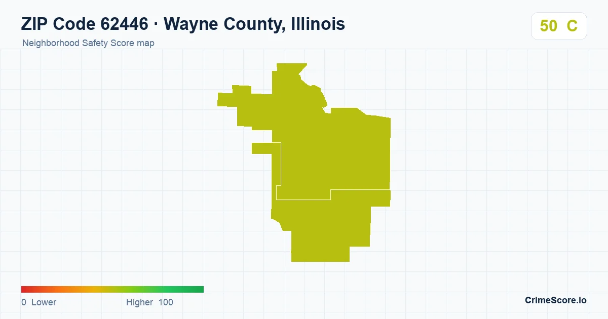 ZIP Code 62446 in Wayne County, Illinois neighborhood Safety Score map