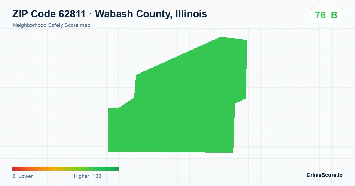 ZIP Code 62811 in Wabash County, Illinois neighborhood Safety Score map