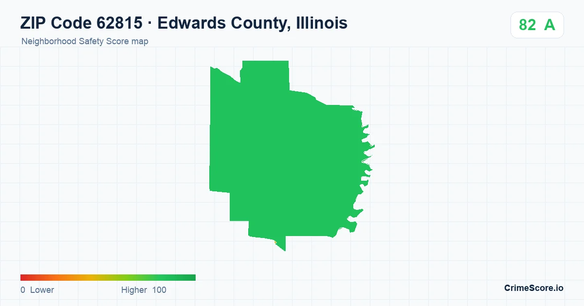 ZIP Code 62815 in Edwards County, Illinois neighborhood Safety Score map