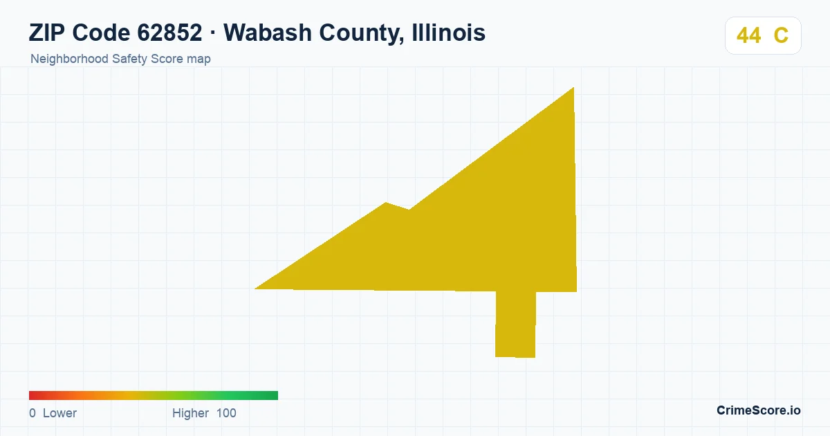 ZIP Code 62852 in Wabash County, Illinois neighborhood Safety Score map